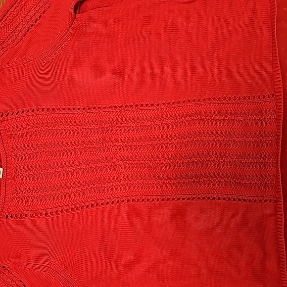 Lucky Brand Red Sweater with sheer back medium - Picture 4 of 8